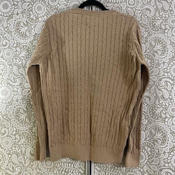 Cable Knit Camel Sweater Large - Picture 3 of 6